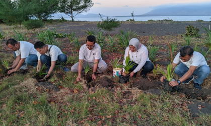 Penanaman Pandan Laut dalam program Tanggung Jawab Sosial dan Lingkungan (TJSL) 