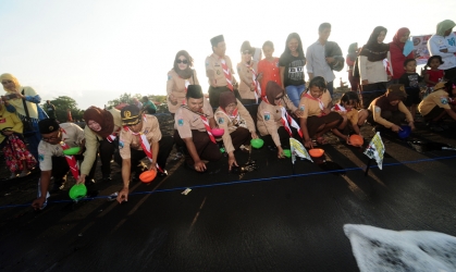 Pelepasliaran Tukik Bersama Pramuka