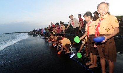 Pelepasliaran Tukik Bersama Pramuka