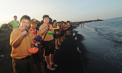 Pelepasliaran Tukik Bersama Pramuka