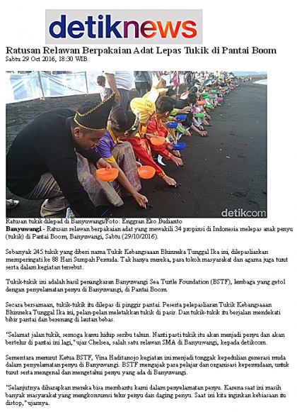 Pelepasliaran Tukik Memperingati Sumpah Pemuda