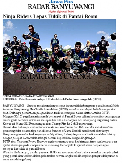 Pelepasliaran Tukik Bersama Klum Motor Kawasaki Ninja