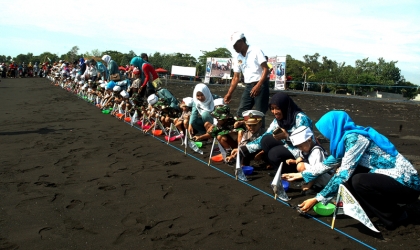 Pelepasliaran Tukik Memperingati Hari Pahlawan