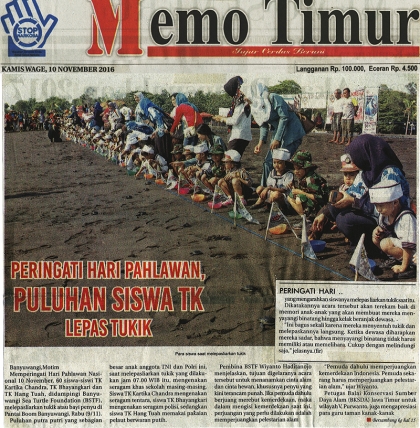 Pelepasliaran Tukik Memperingati Hari Pahlawan