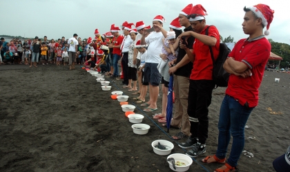 Pelepasliaran Tukik Memperingati Hari Natal