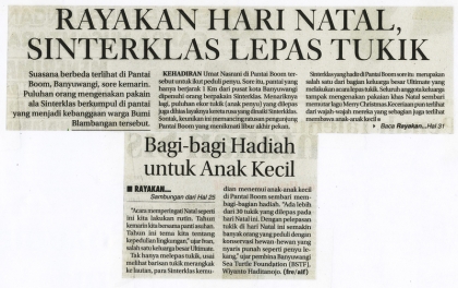 Pelepasliaran Tukik Memperingati Hari Natal