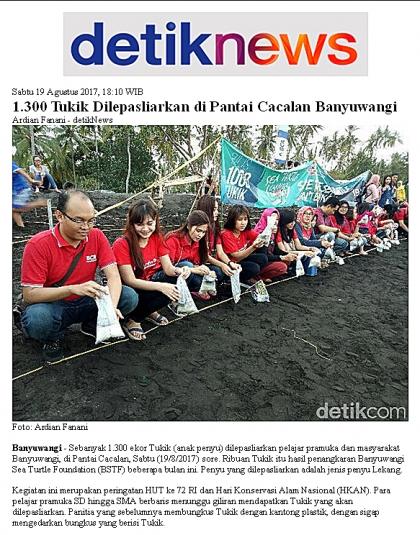 Pelepasliaran Tukik Bersama Pramuka & Masyarakat