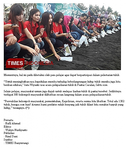 Pelepasliaran Tukik Bersama Pramuka & Masyarakat