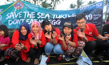 Pelepasliaran Tukik Bersama Pramuka & Masyarakat