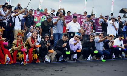 Pelepasliaran Tukik Dalam Event Gandrung Sewu 2017